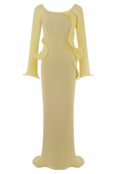 Sandrine Off Shoulder Knit Maxi Dress - Lemon